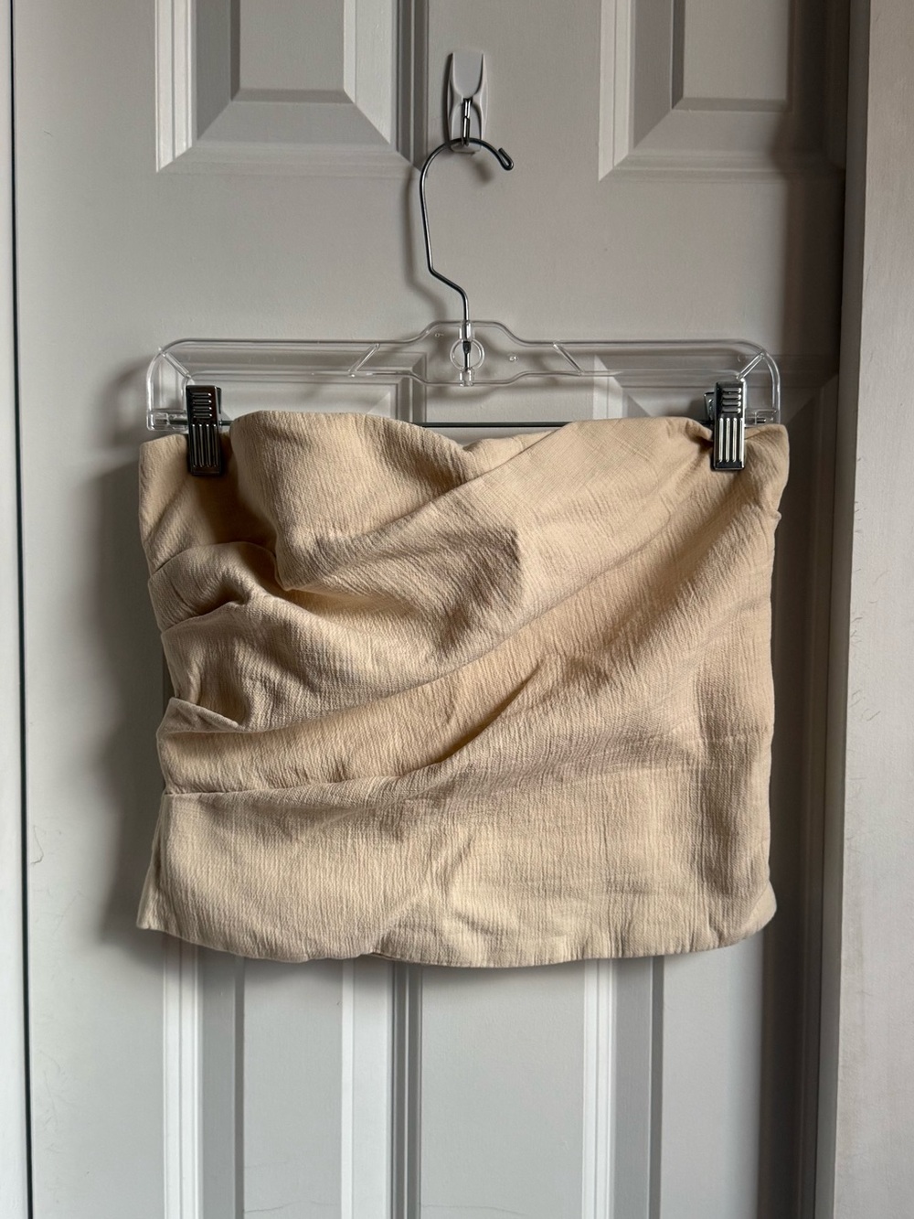 Zara Strapless Cream Ruched Tube Top